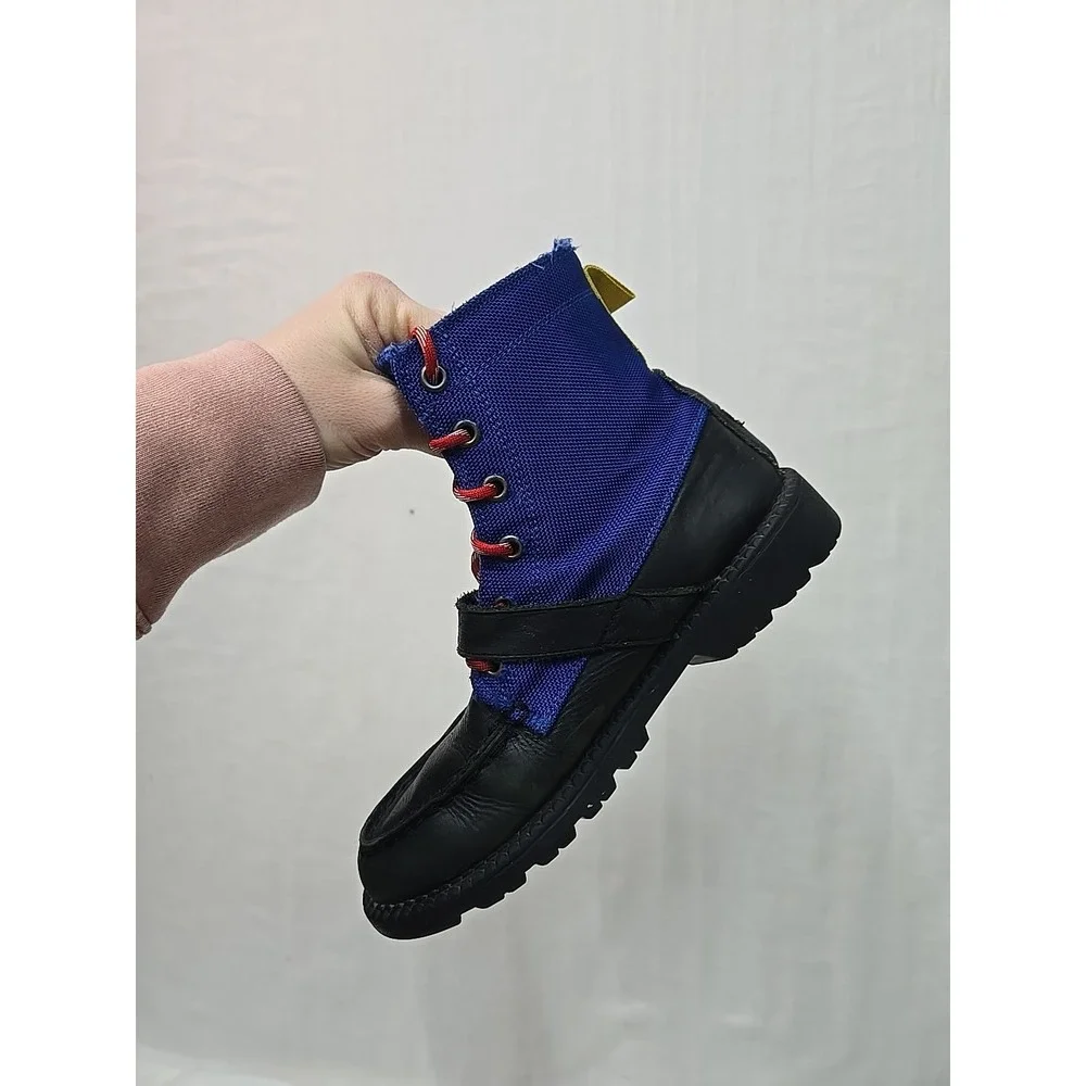 POLO Ralph Lauren Boys Ranger High‎ II Boots Size US 4.5 Blue Black Red Lace Ski